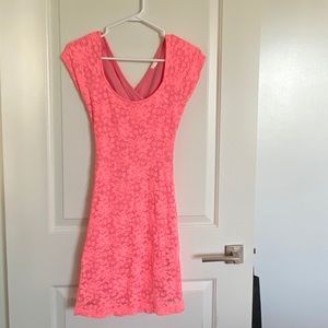 Garage Pink Floral Lace Dress